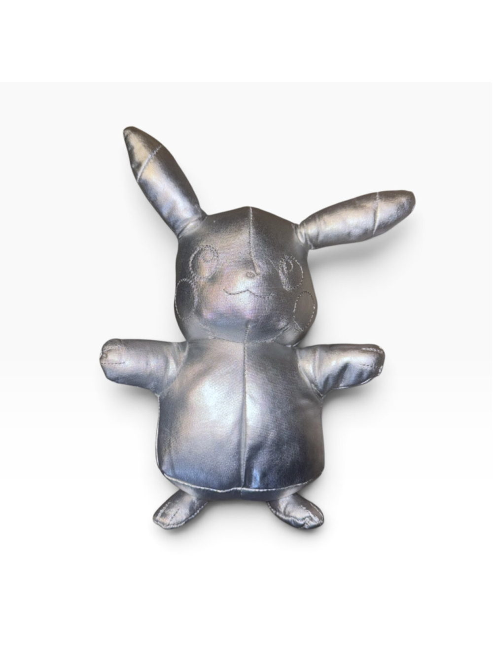Pokemon Pikachu 25th Anniversary Celebration 8"Silver Metallic Metal Plush Toy